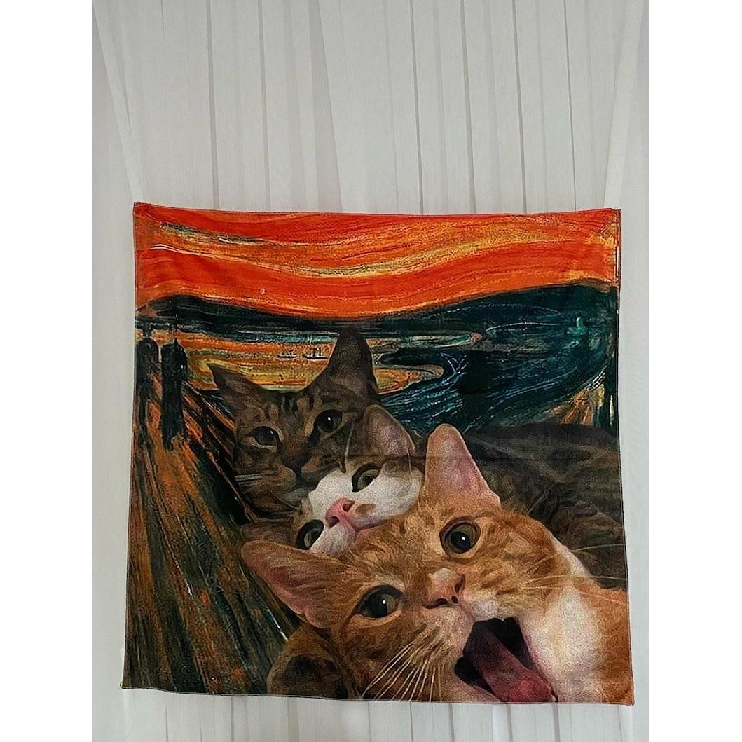 Tapestry of cats on canvas scream 75x100
Tapestry of cats on canvas scream 75x100