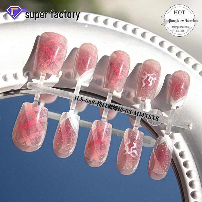 Jiaolong Cat Eye Nails: Blush Original Design with Bow - Little Fragrant Style Wearable Tips Medium
Jiaolong Cat Eye Nails: Blush Original Design with Bow - Little Fragrant Style Wearable Tips Medium
