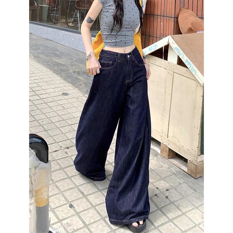 Women s High-Waisted Dark Blue Wide-Leg Jeans, Spring 2025 - Slimming, Hot Girl Style, Loose Straight-Leg Floor-Length Design L
Women s High-Waisted Dark Blue Wide-Leg Jeans, Spring 2025 - Slimming, Hot Girl Style, Loose Straight-Leg Floor-Length Design L