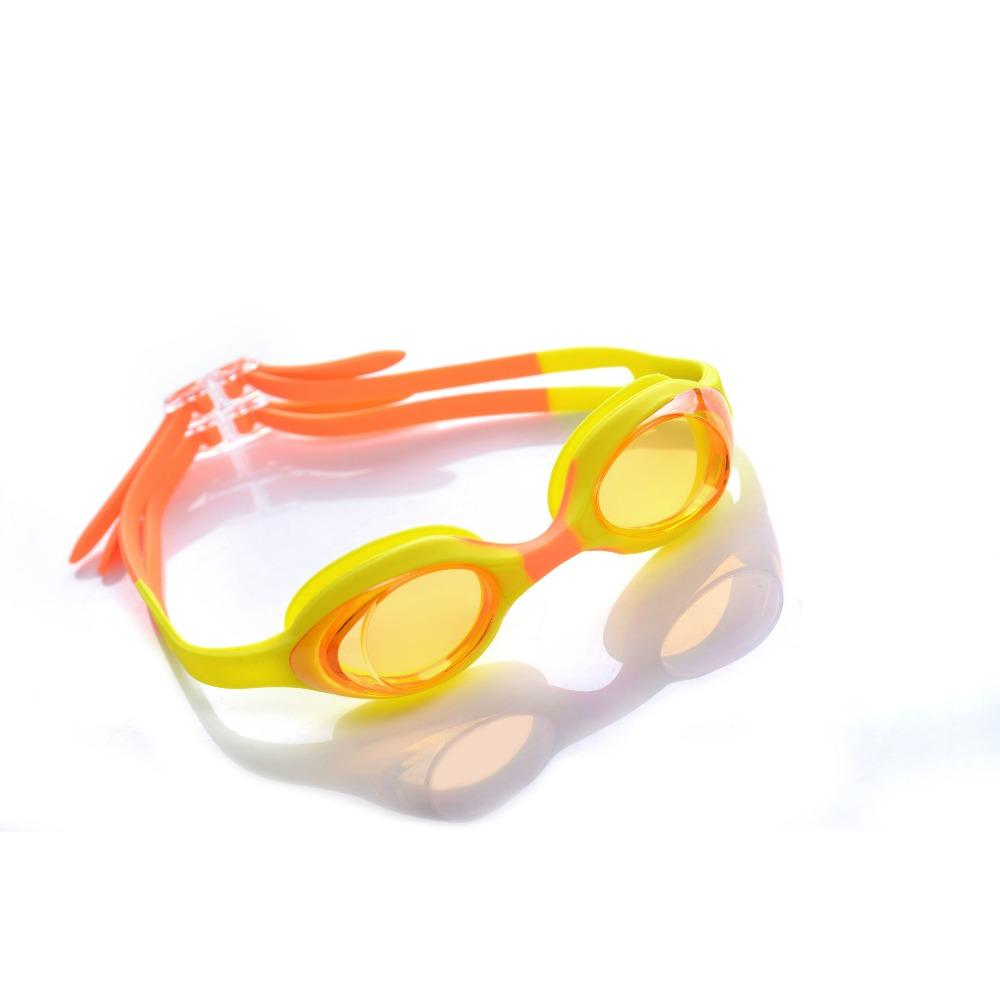 Детские силиконовые очки для плавания против запотевания в коробке оранжевый