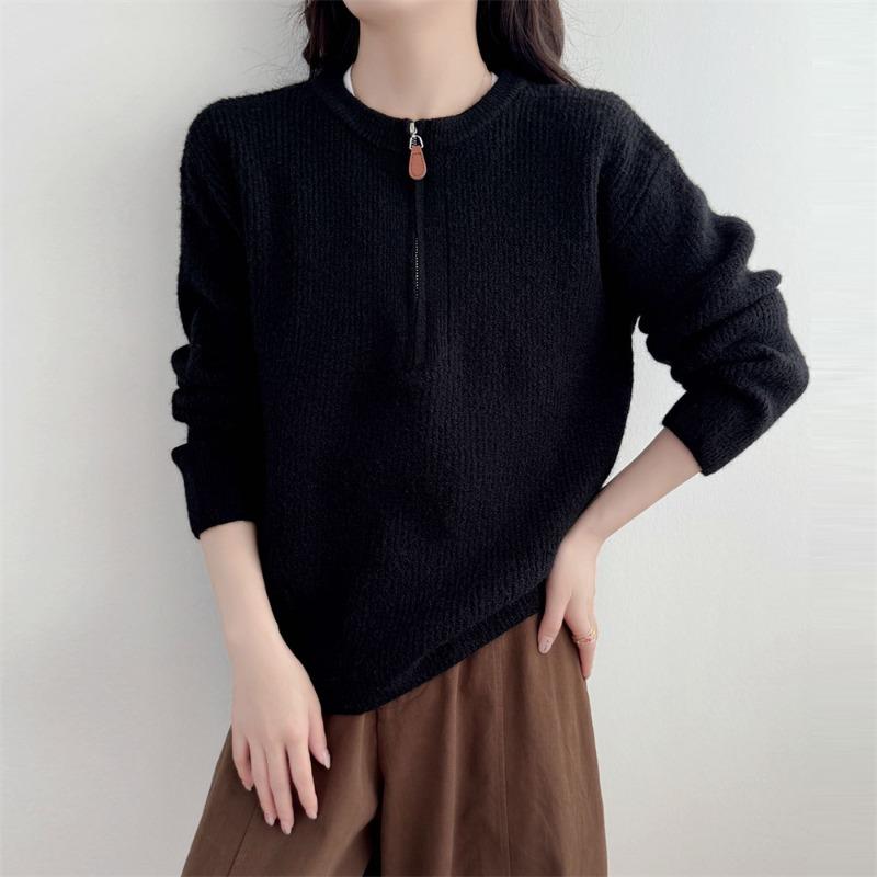 Lazy wind semi-zipper knitted bottoming shirt autumn and winter new high-end round neck pullover sweater women s outer top women average size чёрный
Lazy wind semi-zipper knitted bottoming shirt autumn and winter new high-end round neck pullover sweater women s outer top women average size чёрный