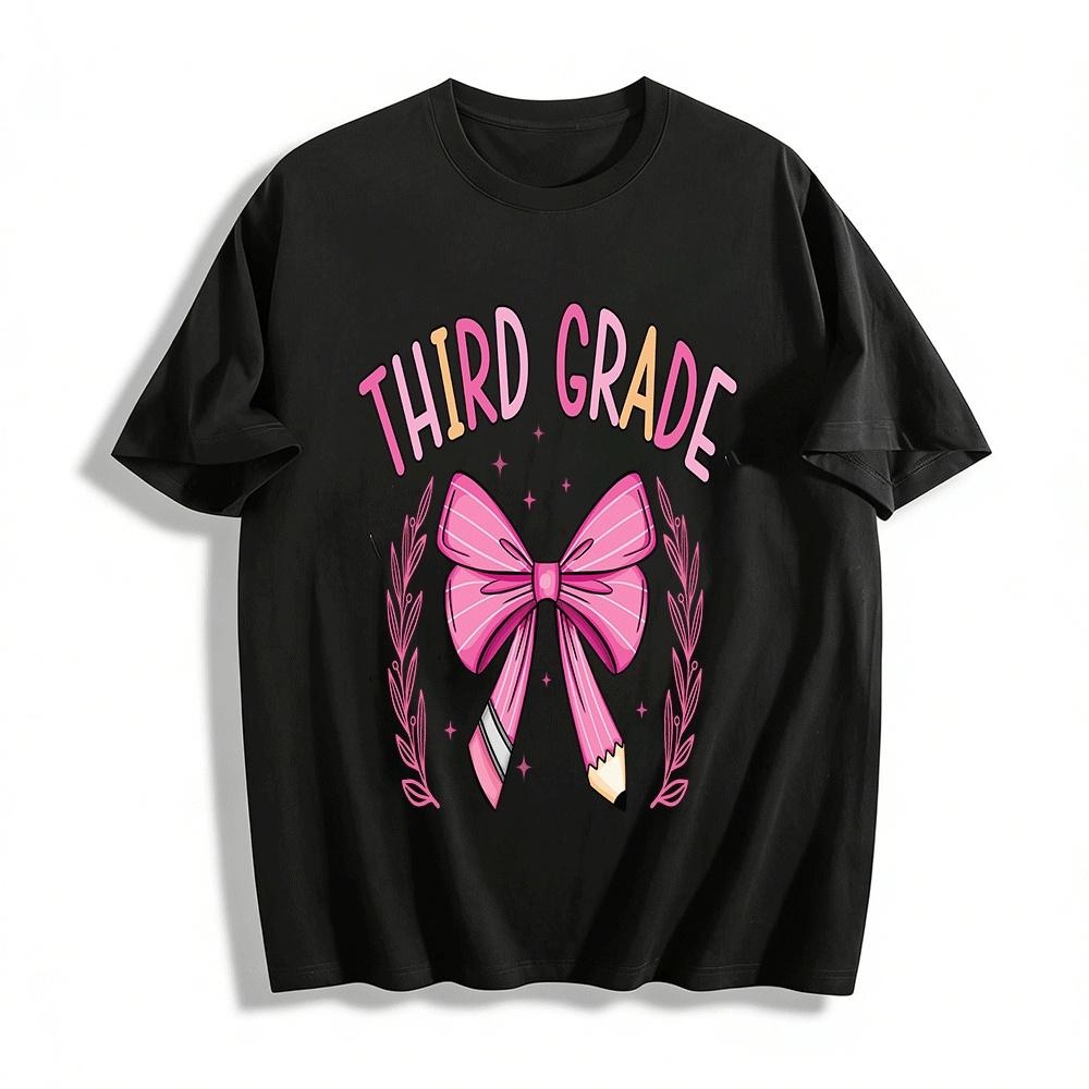 Girls Third Grade Back To School Pencil Bow Print Casual Top Pure cotton T-shirt XXS
Girls Third Grade Back To School Pencil Bow Print Casual Top Pure cotton T-shirt XXS