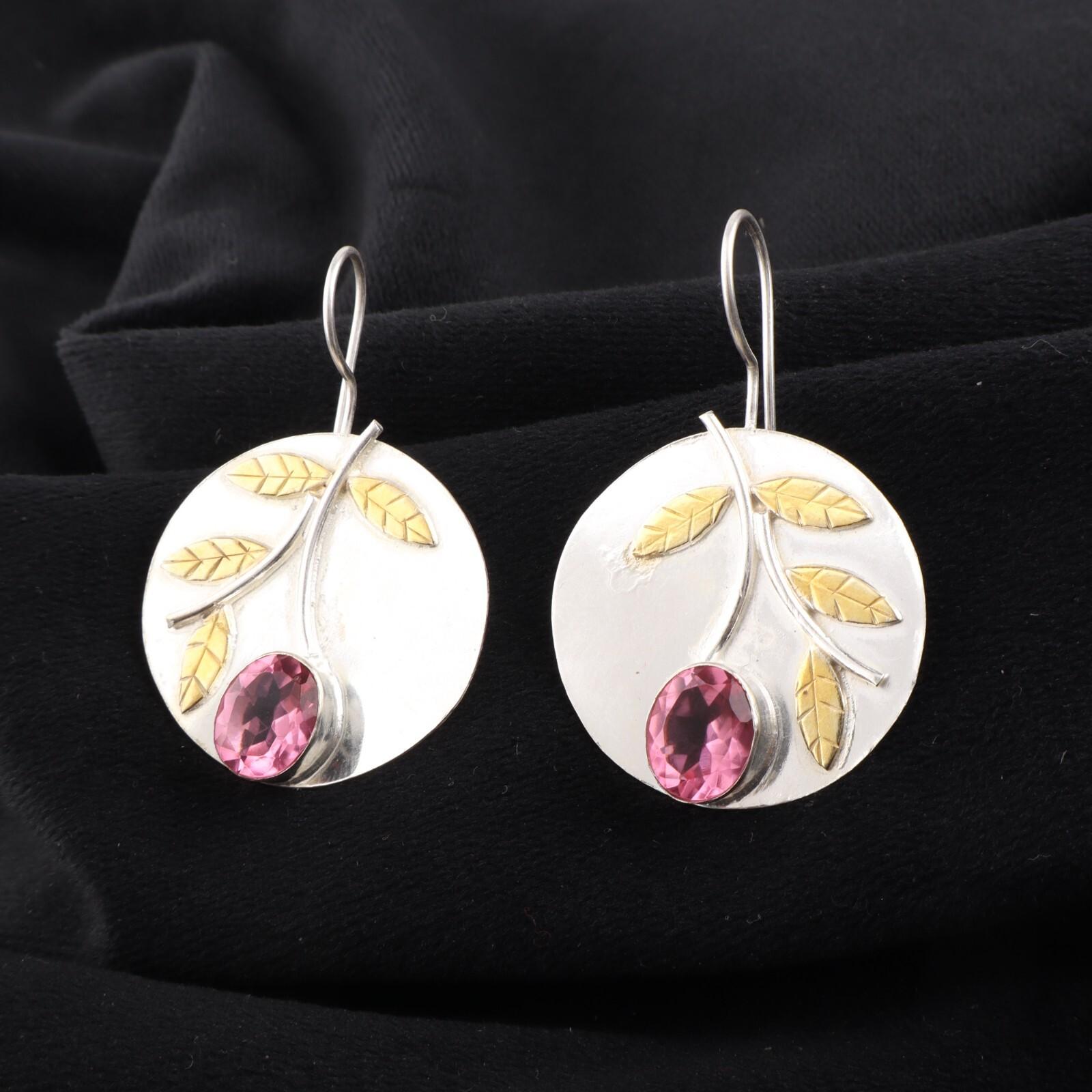 Pink Tourmaline Gemstone 925 Sterling Silver Jewelry Handcrafted Earrings 1.73 EE-176-5
Pink Tourmaline Gemstone 925 Sterling Silver Jewelry Handcrafted Earrings 1.73 EE-176-5