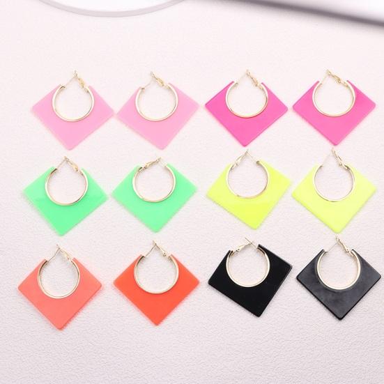 Yousheng 1 Pair Women Earrings Geometric Exaggerated Rhombus-shaped Lightweight Ear Jewelry Lady Prom Cocktail Party Ear Hoop
Yousheng 1 Pair Women Earrings Geometric Exaggerated Rhombus-shaped Lightweight Ear Jewelry Lady Prom Cocktail Party Ear Hoop