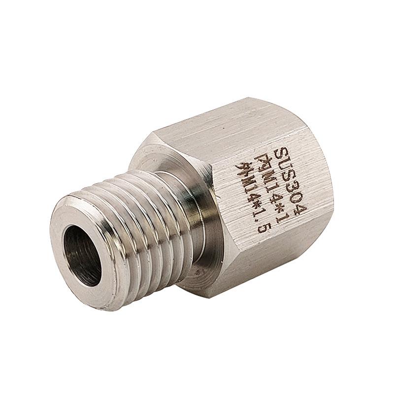 Stainless Steel 304 Metric Reducing Threaded Adapter: Female M14X1 to Male M14X1.5
Stainless Steel 304 Metric Reducing Threaded Adapter: Female M14X1 to Male M14X1.5