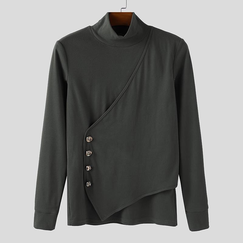 INCERUN Autumn Men s High Neck Long Sleeve Side Cross Irregular T-shirts Tops Undershirts 2XL сірий колір
INCERUN Autumn Men s High Neck Long Sleeve Side Cross Irregular T-shirts Tops Undershirts 2XL сірий колір