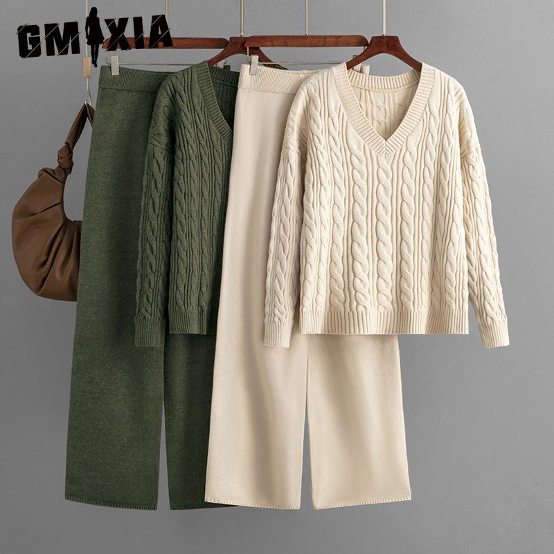 GMXIA Fashion Брюки широкие и свитер Женский осенне-зимний костюм-двойка Женский вязаный костюм с V-образным вырезом и перекручиванием One Size темно-серого
GMXIA Fashion Брюки широкие и свитер Женский осенне-зимний костюм-двойка Женский вязаный костюм с V-образным вырезом и перекручиванием One Size темно-серого