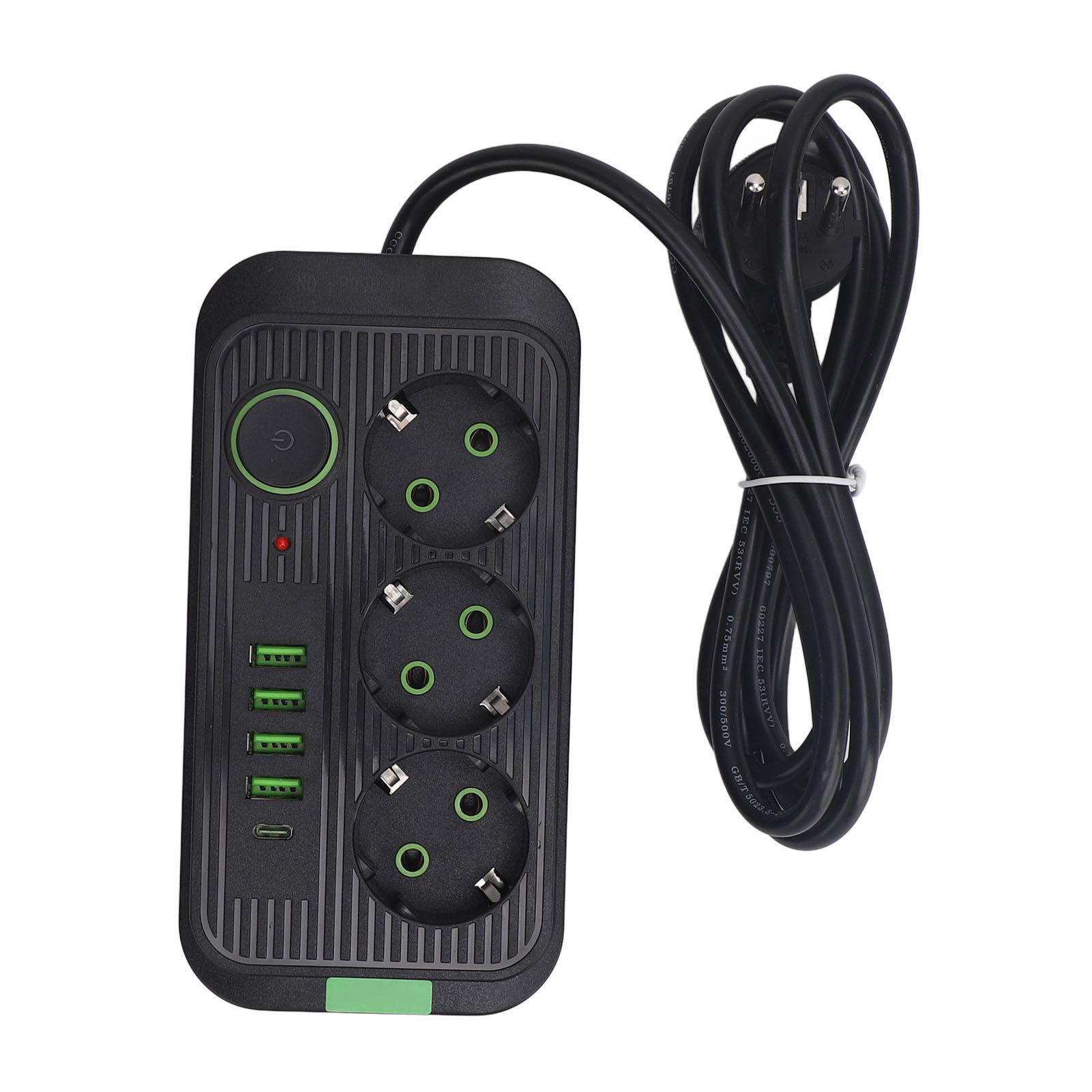 European Power Strip 3 Outlets 4 USB 1 Type C Port Wall Mounted Electrical Outlet Extender with 2m
European Power Strip 3 Outlets 4 USB 1 Type C Port Wall Mounted Electrical Outlet Extender with 2m