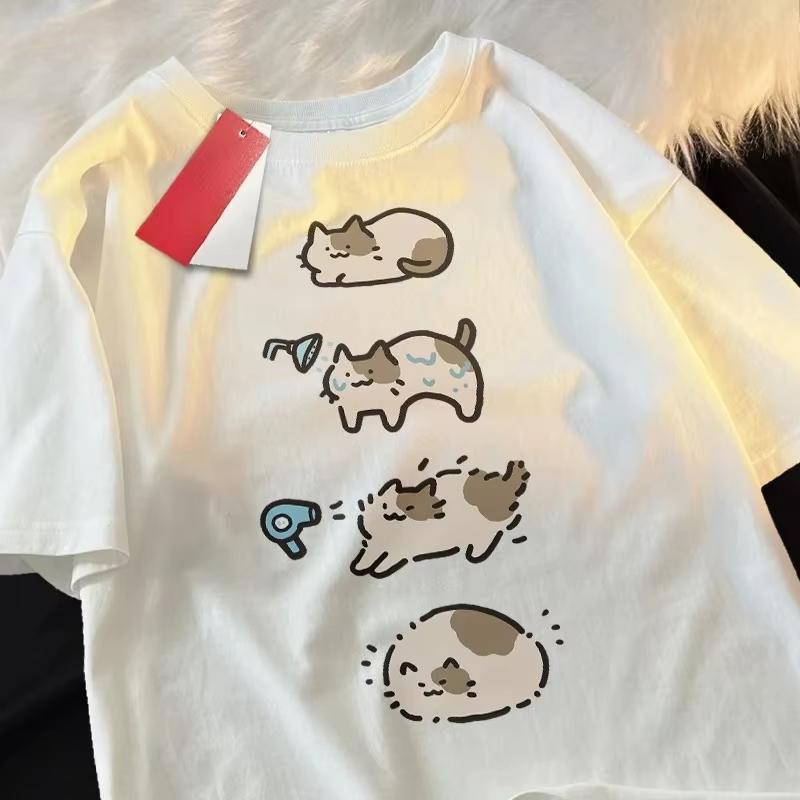 Купающийся Кот Милый Мультяшный Футболка с Коротким Рукавом для Повседневной Носки Летом Дышащая Фен Чистая Парная Футболка Модная S
Купающийся Кот Милый Мультяшный Футболка с Коротким Рукавом для Повседневной Носки Летом Дышащая Фен Чистая Парная Футболка Модная S