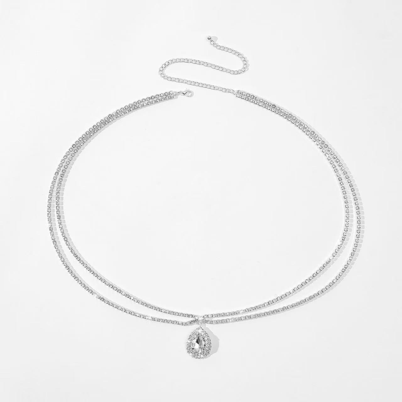 Waist chain for women, summer decoration, sparkling water droplet style full of diamonds, bohemian style, European and American sexy waist accessories срібний
Waist chain for women, summer decoration, sparkling water droplet style full of diamonds, bohemian style, European and American sexy waist accessories срібний