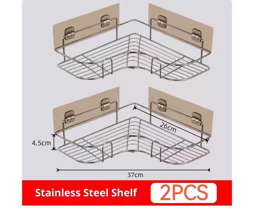 No Drilling Stainless Steel Triangle Double Layer Shelf for Bathroom Balcony Kitchen Corner Storage Space Saving Durable Design белый
No Drilling Stainless Steel Triangle Double Layer Shelf for Bathroom Balcony Kitchen Corner Storage Space Saving Durable Design белый