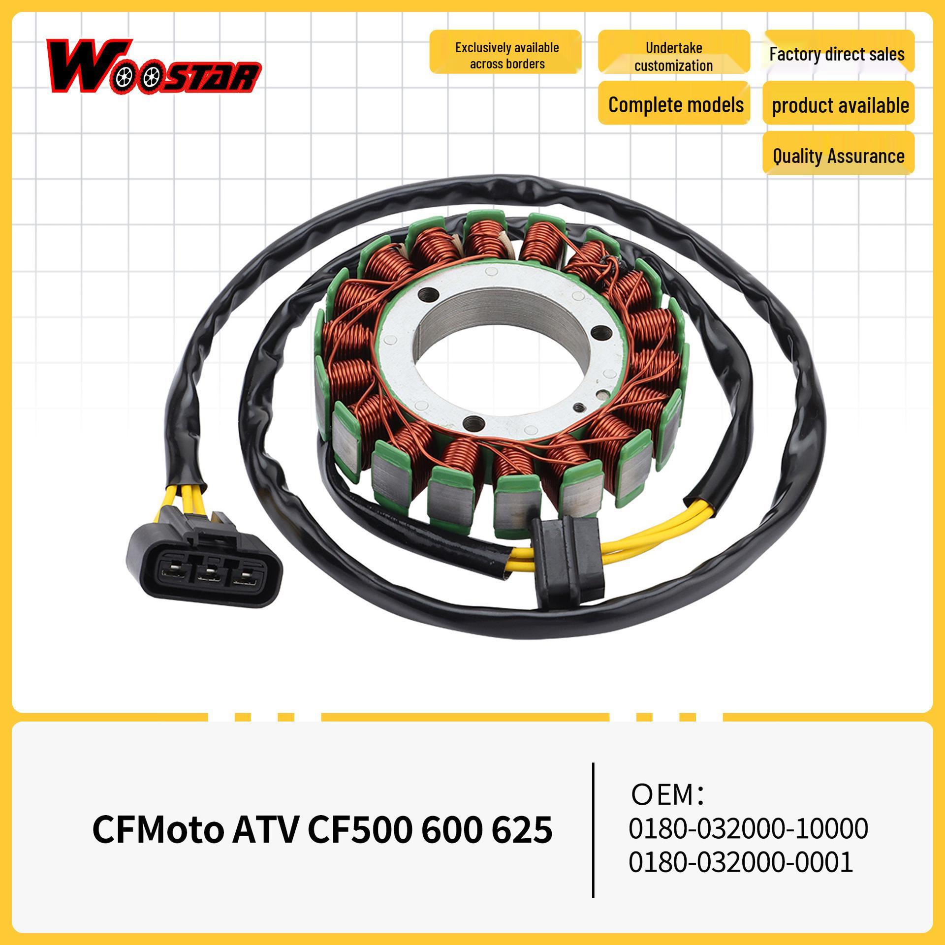 Ignition Coil Stator for Motorcycle/ATV CF500, 600, 625 Models (Part #0180-032000-0001)
Ignition Coil Stator for Motorcycle/ATV CF500, 600, 625 Models (Part #0180-032000-0001)