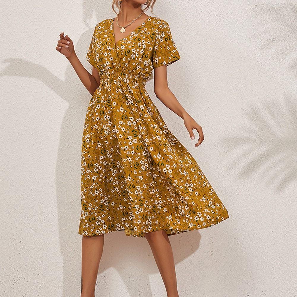 High Waisted Printed Hem Dress V-neck Collar Boho Floral Print Dresses Summer Beach Dress Womens M чёрный
High Waisted Printed Hem Dress V-neck Collar Boho Floral Print Dresses Summer Beach Dress Womens M чёрный