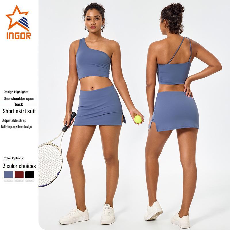 One-Shoulder Yoga Vest with Chest Pad - Irregular Cut, Nude Back, Fitness Top with Tennis Skirt L
One-Shoulder Yoga Vest with Chest Pad - Irregular Cut, Nude Back, Fitness Top with Tennis Skirt L