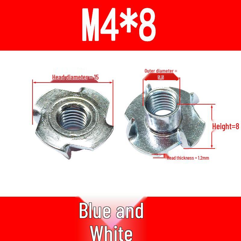 Four-Claw Nut & Screw Cap Set for Furniture (M4, M5, M6, M8, M10)
Four-Claw Nut & Screw Cap Set for Furniture (M4, M5, M6, M8, M10)