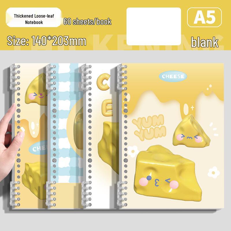 Sea Salt Cheese 5-Hole Ring Binder Notebook with PP Cover, Grid Bullet Journal, and Daily Planner.
Sea Salt Cheese 5-Hole Ring Binder Notebook with PP Cover, Grid Bullet Journal, and Daily Planner.