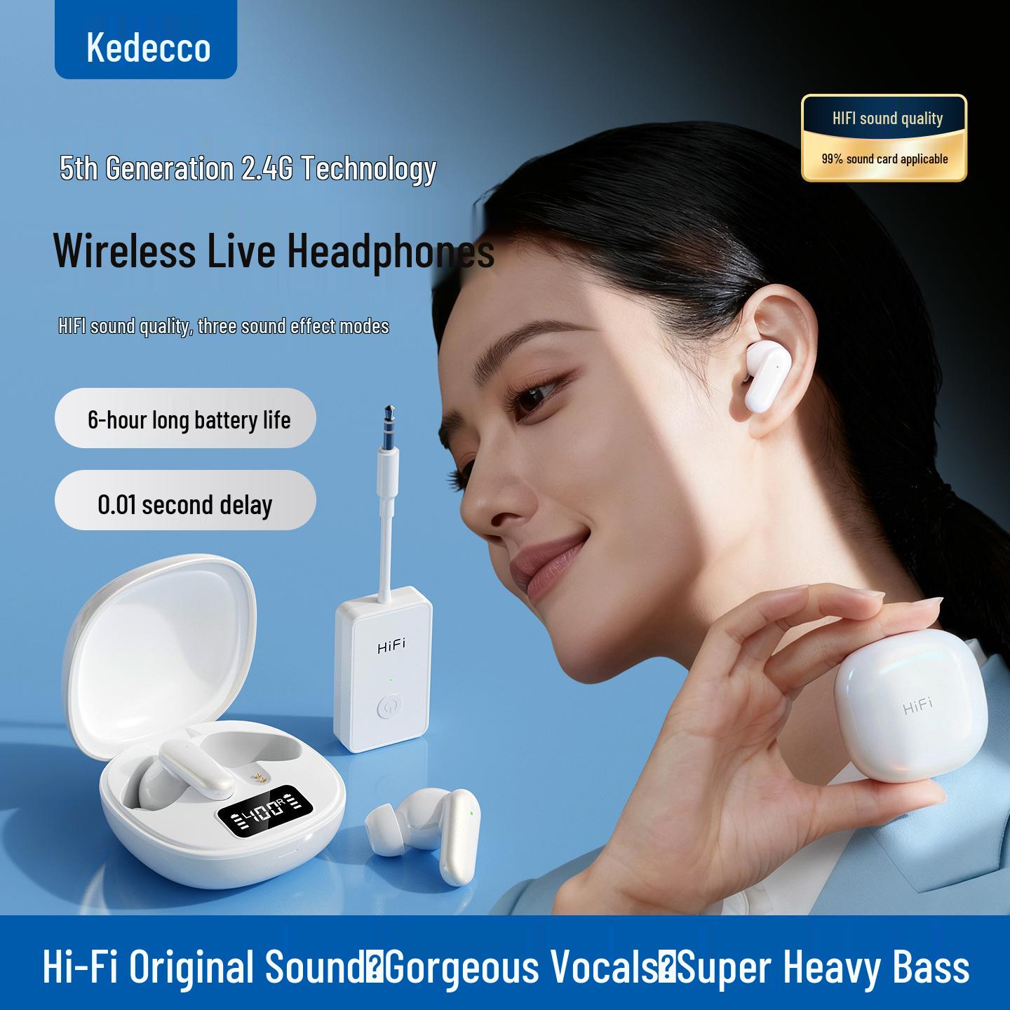 Deke M1 Wireless Earphones: Enhanced Live Broadcast Monitoring, Three Sound Effects, Stereo Quality, Ideal for Internet Celebrity Streamers. M1 Single Headphone
Deke M1 Wireless Earphones: Enhanced Live Broadcast Monitoring, Three Sound Effects, Stereo Quality, Ideal for Internet Celebrity Streamers. M1 Single Headphone