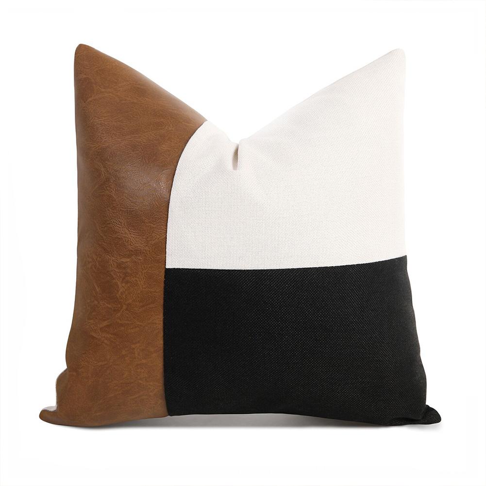 Pu Linen Stitching Sofa Pillowcase Color blocking Simple Modern Style Car Living Room Office Square Waist Cushion Cover 45x45cm pu black white stitching45x45cm (without core)
Pu Linen Stitching Sofa Pillowcase Color blocking Simple Modern Style Car Living Room Office Square Waist Cushion Cover 45x45cm pu black white stitching45x45cm (without core)