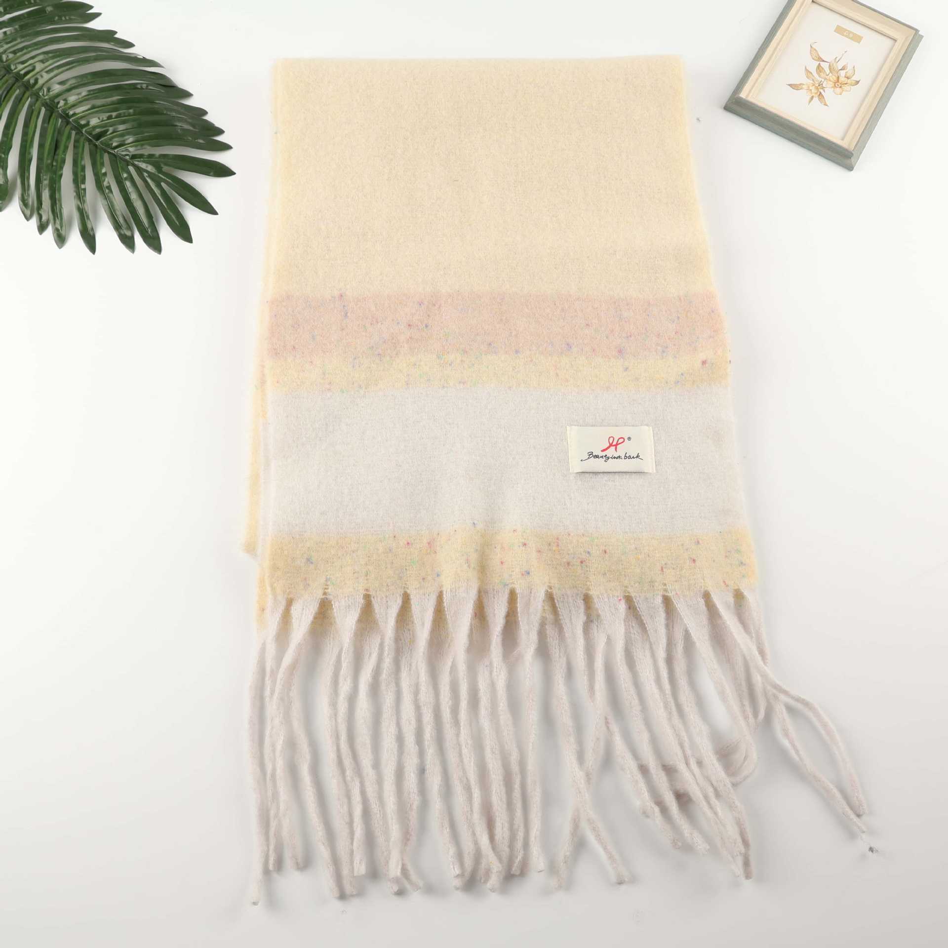 Color Blocking Fringe Striped Scarf for Women Gradient Versatile Soft and Warm Scarf
Color Blocking Fringe Striped Scarf for Women Gradient Versatile Soft and Warm Scarf