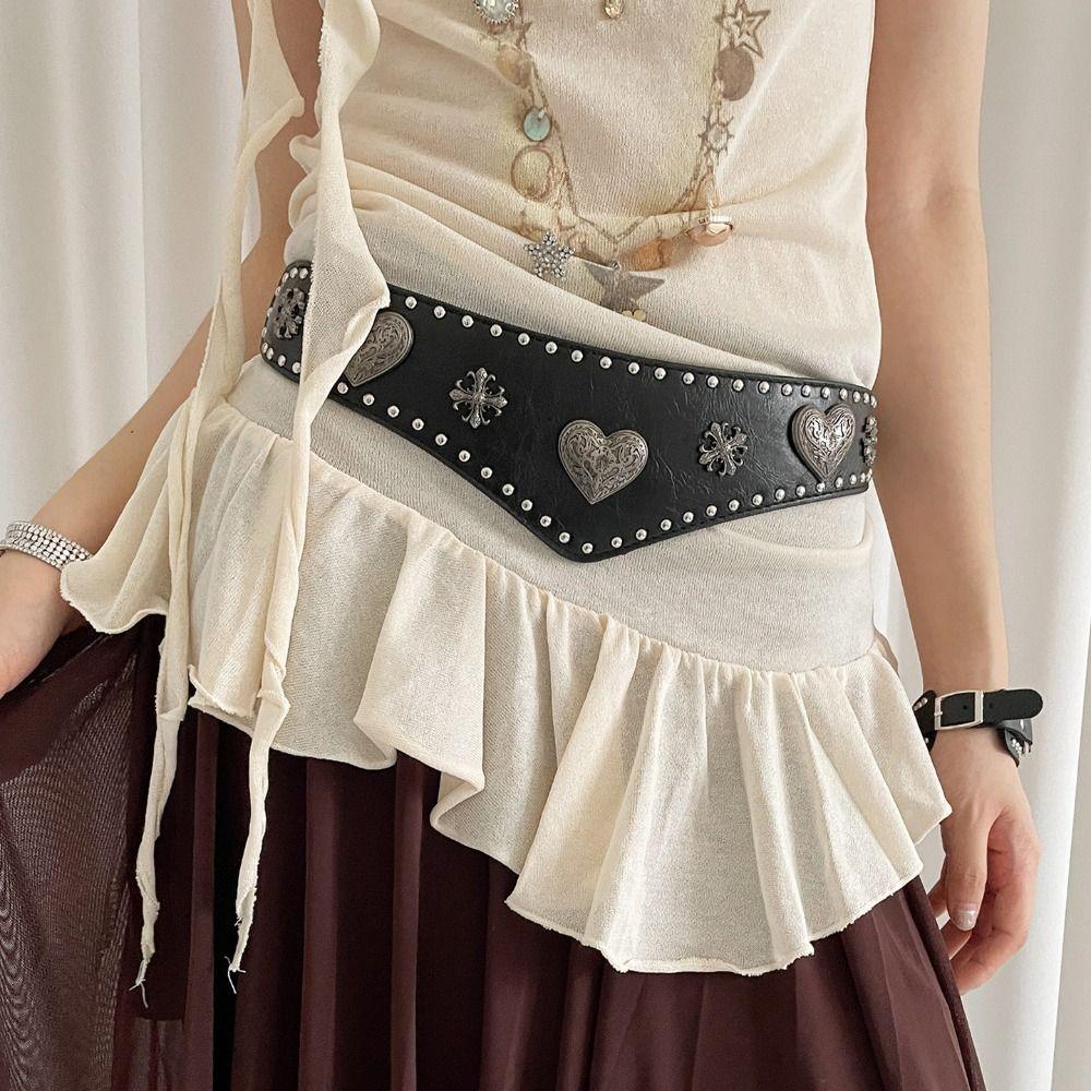 Heart Metal Rivet Belt Metal Waist Corset Gothic Wide Elastic Cummerbunds Ladies чорний
Heart Metal Rivet Belt Metal Waist Corset Gothic Wide Elastic Cummerbunds Ladies чорний