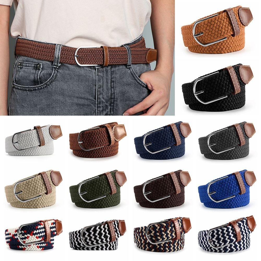 PU Leather Buckle Braided Stretch Belt Elasticated Fabric Waistband Men Women Canvas Belts
PU Leather Buckle Braided Stretch Belt Elasticated Fabric Waistband Men Women Canvas Belts