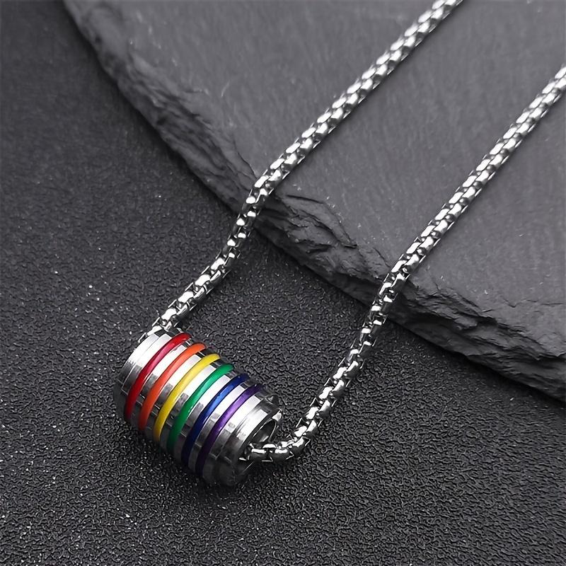 Hip Hop Enamel Rainbow Bead Charm Necklace Stainless Steel Box Chain Necklaces LGBT Pride Jewelry
Hip Hop Enamel Rainbow Bead Charm Necklace Stainless Steel Box Chain Necklaces LGBT Pride Jewelry