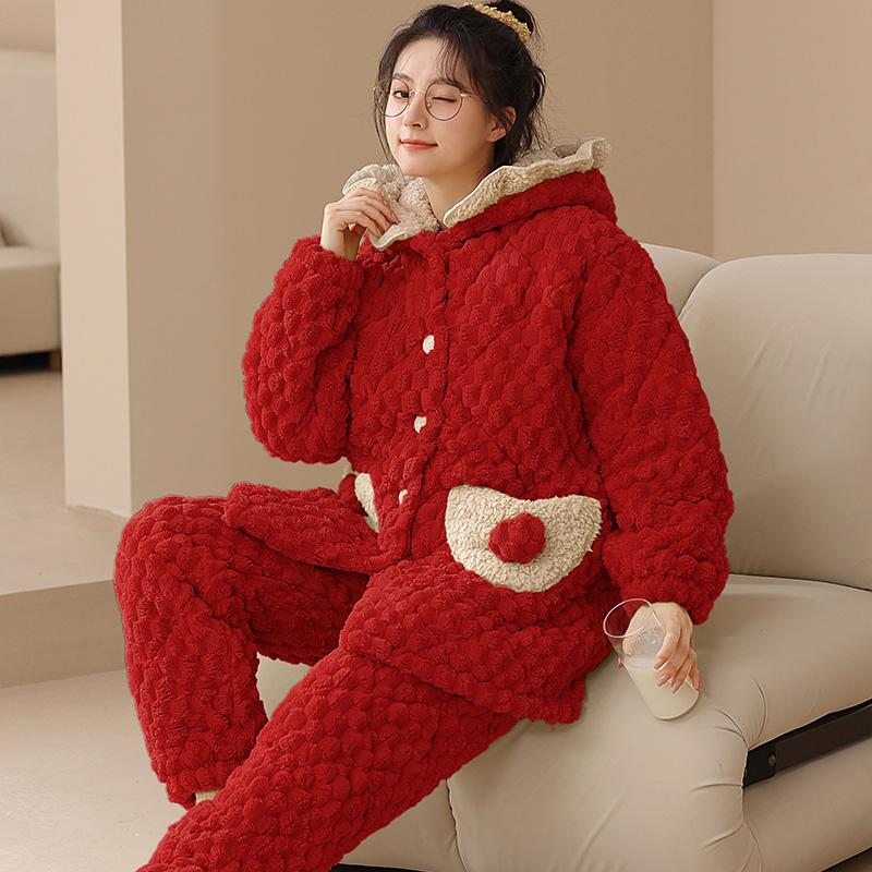 Coral Fleece Women Winter Warm Pajamas Thick Long Sleeve Two-piece Cute Comforting Sleeping Pajamas Velvet Homewear Nightwear M
Coral Fleece Women Winter Warm Pajamas Thick Long Sleeve Two-piece Cute Comforting Sleeping Pajamas Velvet Homewear Nightwear M