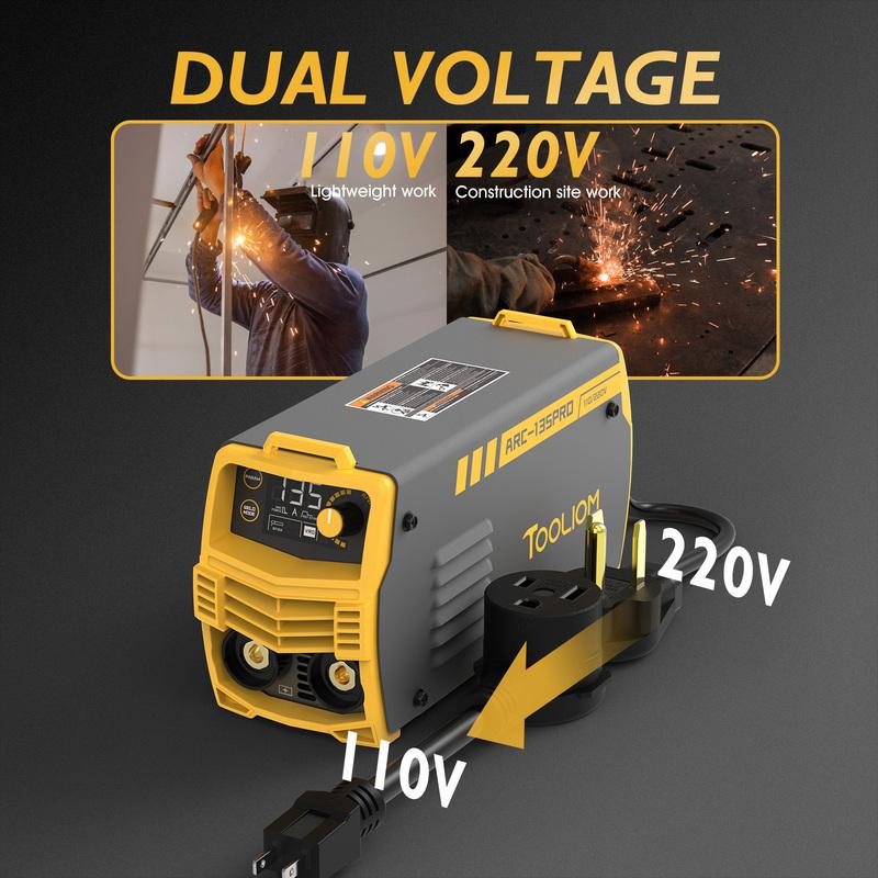 TOOLIOM 135A 110/220V Dual Voltage Stick Welder Lift TIG Welder with LCD Display Portable Welding Machine Arc Force&Anti-Stick
TOOLIOM 135A 110/220V Dual Voltage Stick Welder Lift TIG Welder with LCD Display Portable Welding Machine Arc Force&Anti-Stick