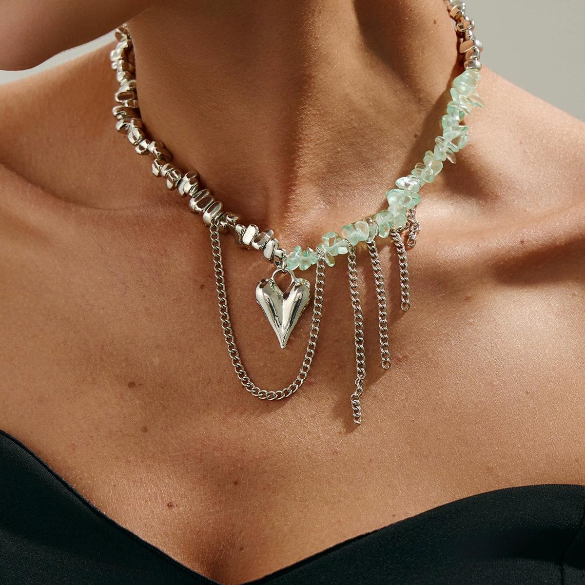 Elegant Y2K Irregular Ccb&pink Stone Heart Pendant Necklace for Women Handmade Bead Tassel Chain Banquet Valentine s Day Jewelry зелений
Elegant Y2K Irregular Ccb&pink Stone Heart Pendant Necklace for Women Handmade Bead Tassel Chain Banquet Valentine s Day Jewelry зелений