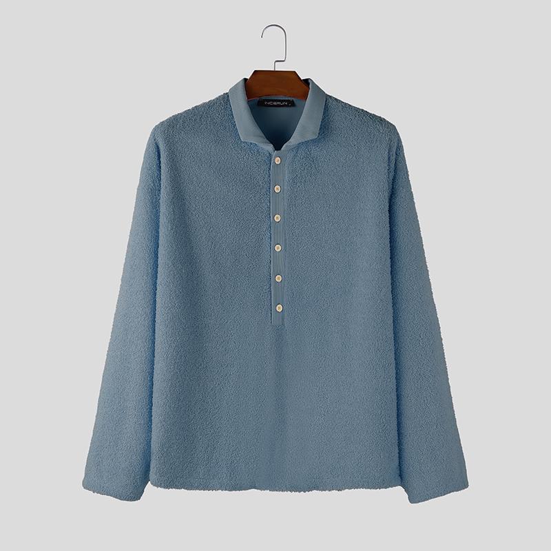 INCERUN Oversized Men Lapel Neck Long Sleeve Buttons Casual Loose Texture Pullovers Tops 5XL синій
INCERUN Oversized Men Lapel Neck Long Sleeve Buttons Casual Loose Texture Pullovers Tops 5XL синій