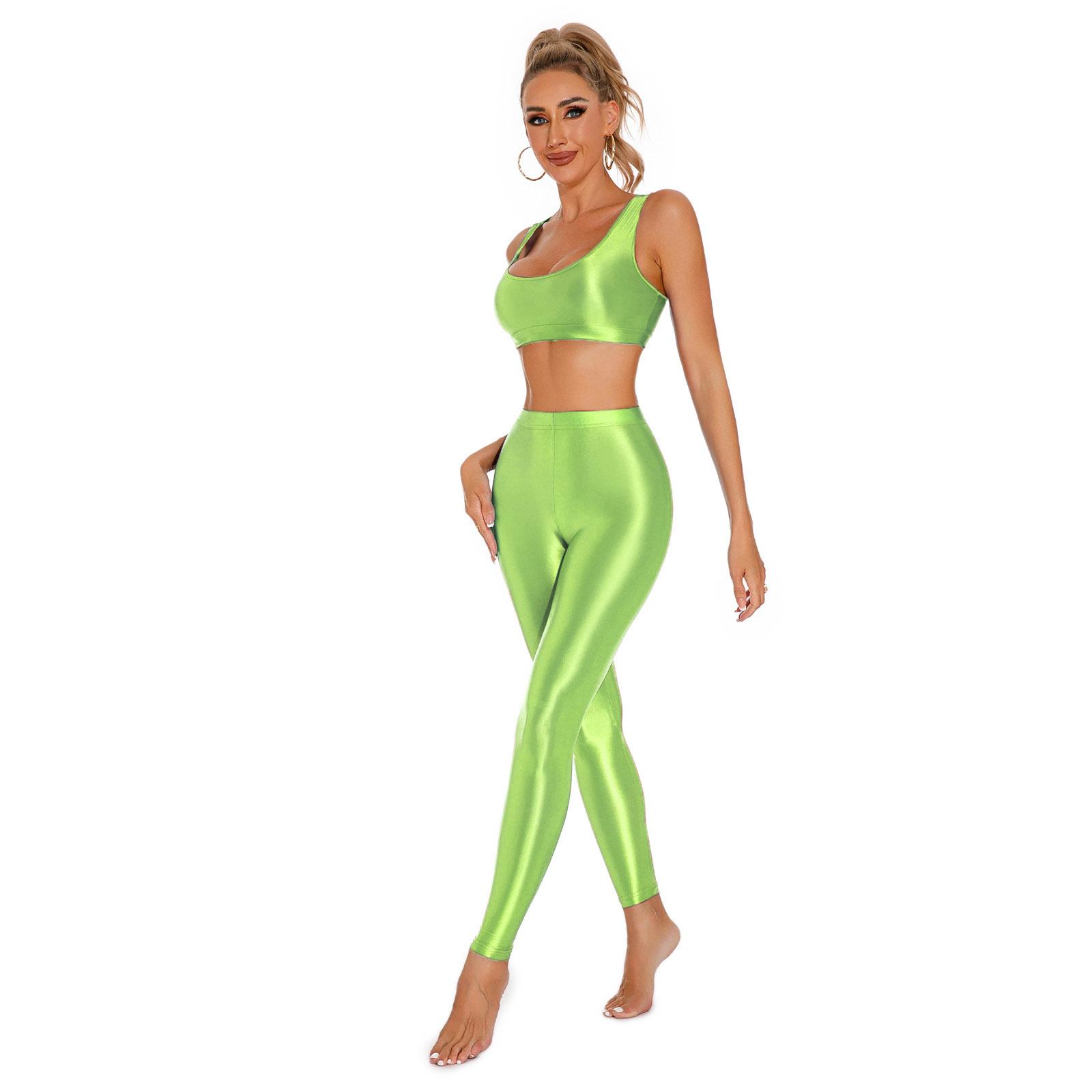 Жіночі безшовні прозорі блискучі короткі топи з легінсами для йоги L фарби люмінесцентні зелений колір
Жіночі безшовні прозорі блискучі короткі топи з легінсами для йоги L фарби люмінесцентні зелений колір