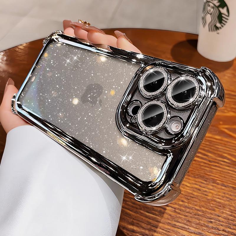 Electroplate Transparent Glitter Case for iPhone 16 Pro Max 16 Plus Soft Silicone Airbag Cover for iPhone 15 14 13 12 11 Pro Max iPhone 15
Electroplate Transparent Glitter Case for iPhone 16 Pro Max 16 Plus Soft Silicone Airbag Cover for iPhone 15 14 13 12 11 Pro Max iPhone 15