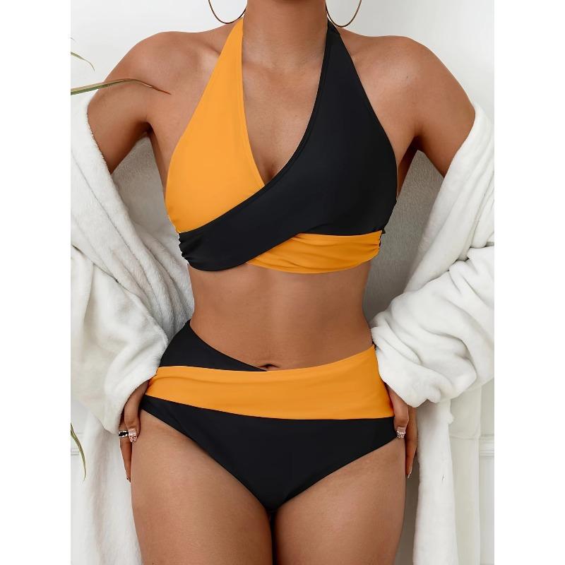 European and American New Swimsuit Split Splicing Contrasting Color Bikini Seaside Bikini Color Matching XXL
European and American New Swimsuit Split Splicing Contrasting Color Bikini Seaside Bikini Color Matching XXL