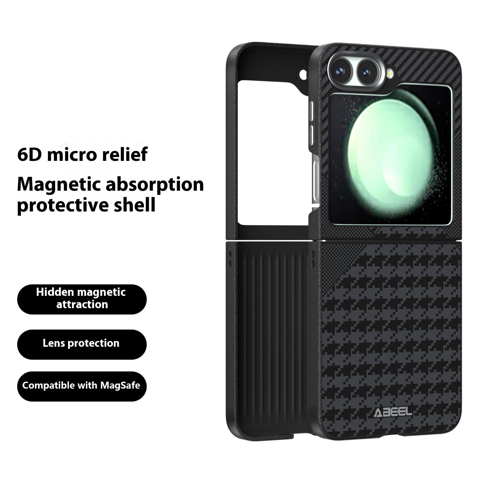 ABEEL For Samsung Galaxy Z Flip6 5G Case Compatible with MagSafe Micro-Embossing PC TPU Aluminum Alloy Leather Phone Cover A
ABEEL For Samsung Galaxy Z Flip6 5G Case Compatible with MagSafe Micro-Embossing PC TPU Aluminum Alloy Leather Phone Cover A