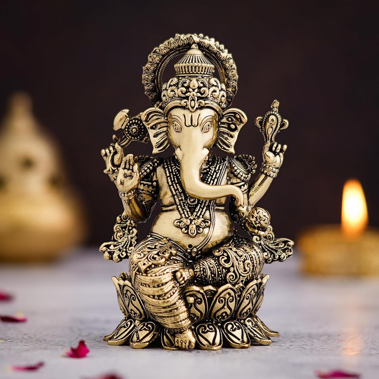 Lambodara Feng Shui Lord Ganesh Ji Murti, Ganpati Bappa Sitting Idol, Brass
Lambodara Feng Shui Lord Ganesh Ji Murti, Ganpati Bappa Sitting Idol, Brass