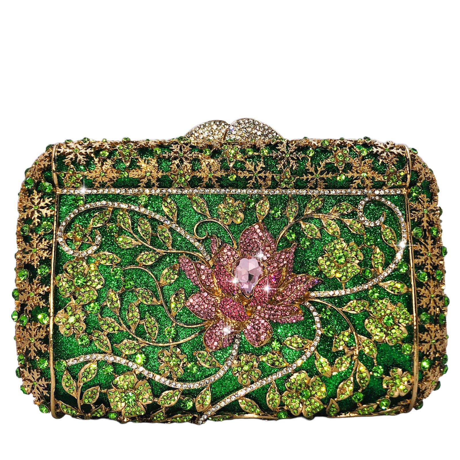 Boutique De FGG Green Crystal Clutch Purses for Women, Formal Party Dinner Rhinestone Clutch, Bridal Flower Evening Handbags Small and Heavy
Boutique De FGG Green Crystal Clutch Purses for Women, Formal Party Dinner Rhinestone Clutch, Bridal Flower Evening Handbags Small and Heavy