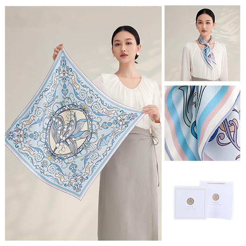 Jing Sijie Lily of the Valley Mulberry Silk Scarf
Jing Sijie Lily of the Valley Mulberry Silk Scarf