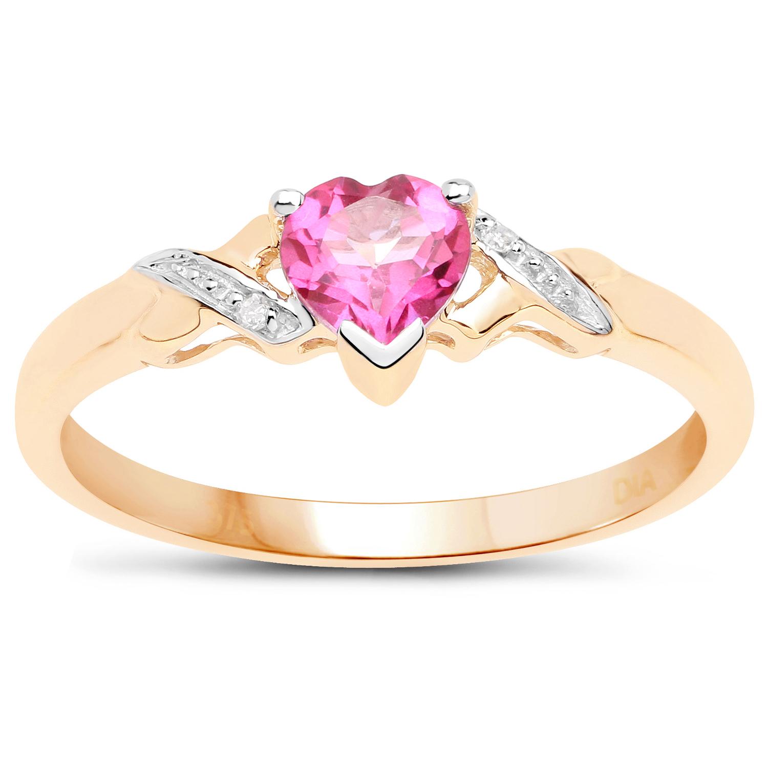 925 Silver Pink Topaz Heart Ring Diamond Accent Women Jewelry Gift Size 9 рожевий/золотий
925 Silver Pink Topaz Heart Ring Diamond Accent Women Jewelry Gift Size 9 рожевий/золотий