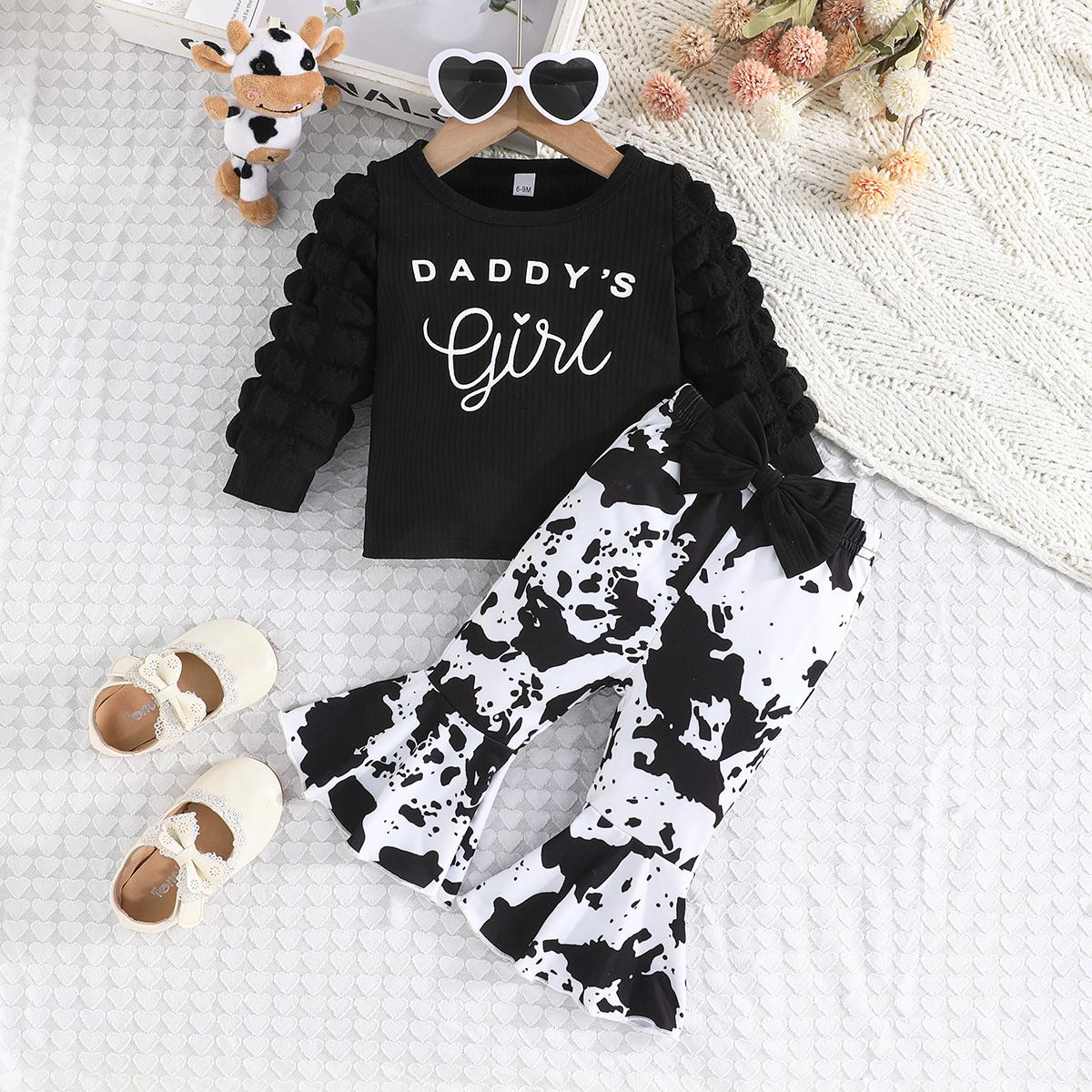 Girls Cow Print Flare Pants & Bubble Sleeve 2Pcs Outfit 6-9M дымный черный
Girls Cow Print Flare Pants & Bubble Sleeve 2Pcs Outfit 6-9M дымный черный