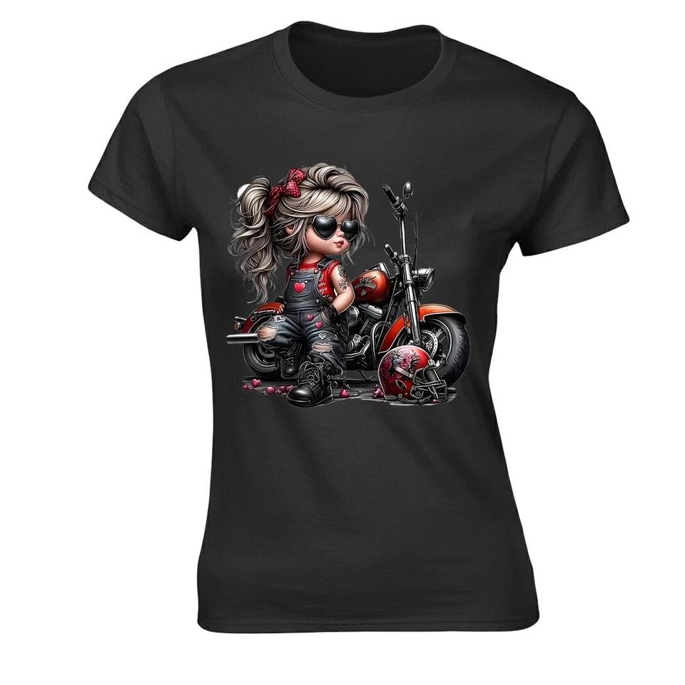 Biker Girl Edgy Cartoon Womens Black Motorcyc T-Shirt Ladies Gift Top Tee L
Biker Girl Edgy Cartoon Womens Black Motorcyc T-Shirt Ladies Gift Top Tee L