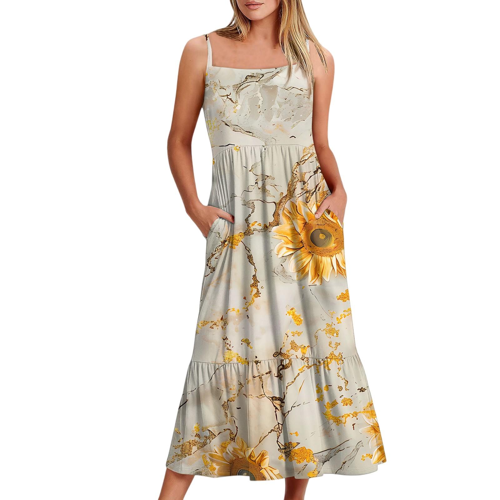 Women s Long Beach Casual Elegant Spaghetti Strap Maxi Dress Floral Low-key Flowing Bohemian Dress M хакі
Women s Long Beach Casual Elegant Spaghetti Strap Maxi Dress Floral Low-key Flowing Bohemian Dress M хакі