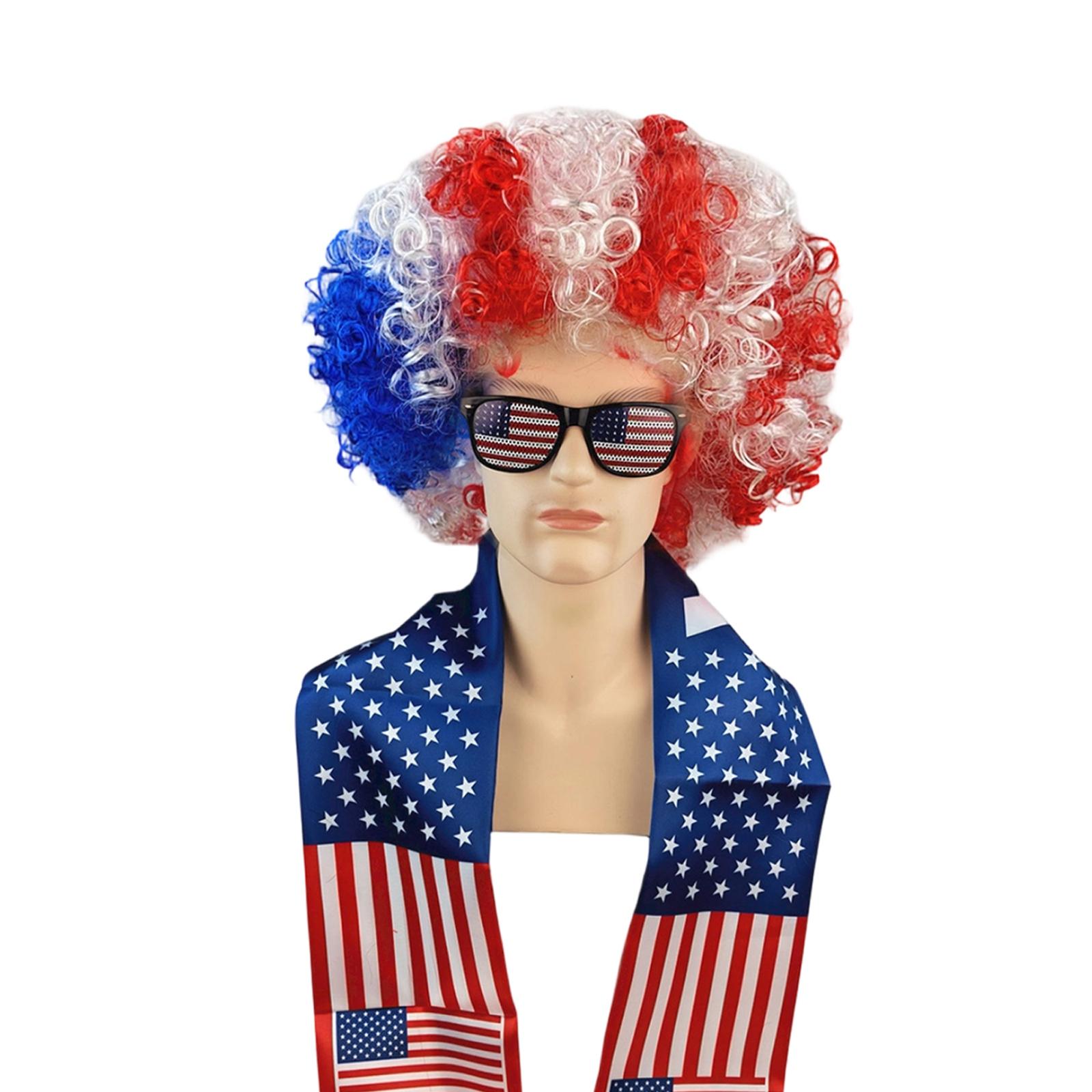 Curly Afro Wig with Scarf and Glasses Set Fan Costume Accessory for Sporting Events Support and Celebration Outfits One Size
Curly Afro Wig with Scarf and Glasses Set Fan Costume Accessory for Sporting Events Support and Celebration Outfits One Size