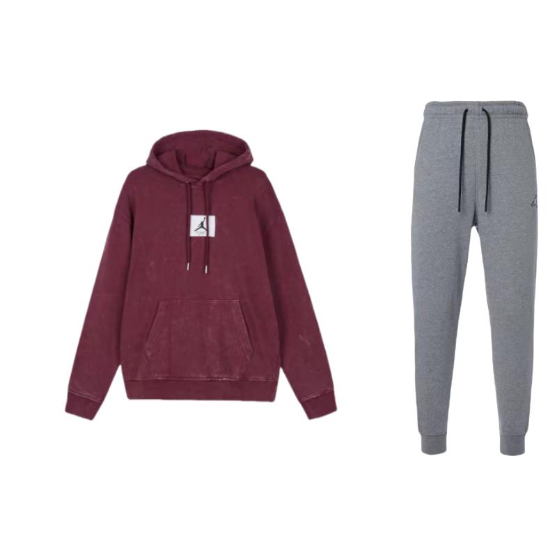 Jordan Solid Color Logo Print Knitted Hoodie Embroidered Drawstring Cuffed Sweatpants Casual Sports Set Unisex sets DQ7341-091+DR3088-680
Jordan Solid Color Logo Print Knitted Hoodie Embroidered Drawstring Cuffed Sweatpants Casual Sports Set Unisex sets DQ7341-091+DR3088-680