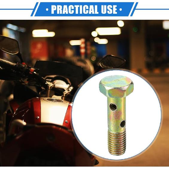 Double Banjo Bolt Kit, M8x1.0 Length 32mm Metric Thread Turbo Brake Line Fitting Adapter Universal for Car Durable Metal Bronze Tone W/Washers
Double Banjo Bolt Kit, M8x1.0 Length 32mm Metric Thread Turbo Brake Line Fitting Adapter Universal for Car Durable Metal Bronze Tone W/Washers