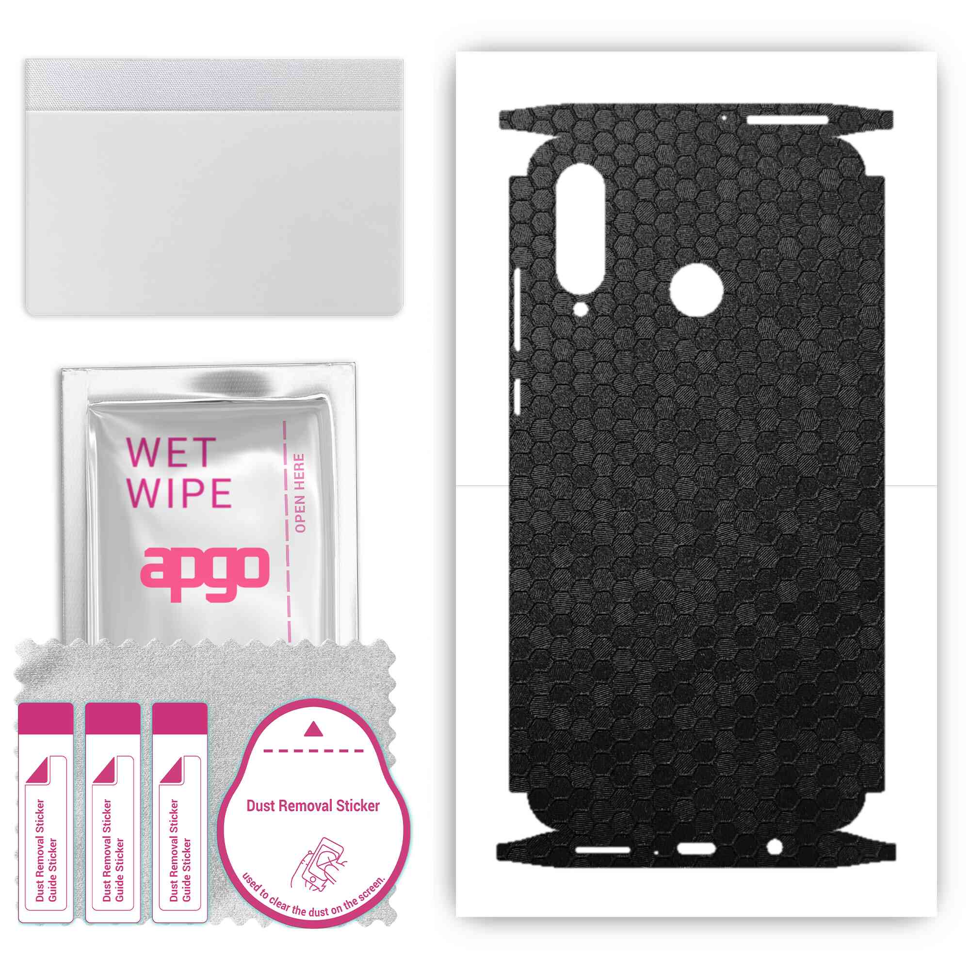 apgo Protective Skin Sticker for the back+sides compatible with Huawei nova 4e, Full Wrap Film, Foil, Vinyl - Pattern Black Honeycomb
apgo Protective Skin Sticker for the back+sides compatible with Huawei nova 4e, Full Wrap Film, Foil, Vinyl - Pattern Black Honeycomb