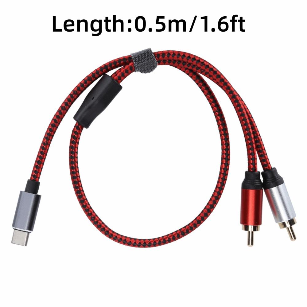 Plug and Play Type C Male to 2RCA Male Audio Cable Male to Male Y Splitter Cable Mobile Phone 0.5m/1.6ft
Plug and Play Type C Male to 2RCA Male Audio Cable Male to Male Y Splitter Cable Mobile Phone 0.5m/1.6ft