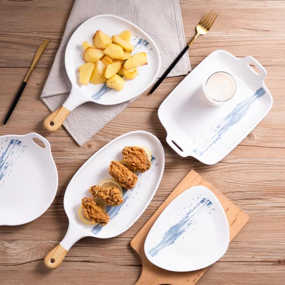 Imitation Ceramic Western Food Plate with Handle Pizza Plates Fruit Snack Tray Dinner Plate Hotel Style 9
Imitation Ceramic Western Food Plate with Handle Pizza Plates Fruit Snack Tray Dinner Plate Hotel Style 9