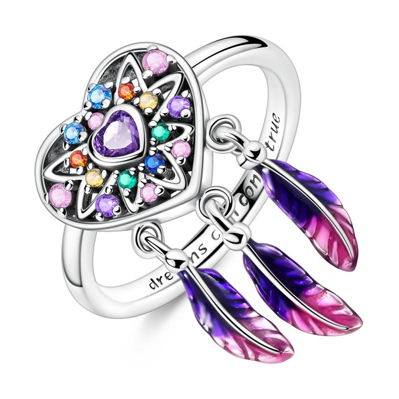 925 Silver Sparkling Dream Heart Dreamcatcher Ring For Women Girls Jewelry Birthday Anniversary Gifts 6
925 Silver Sparkling Dream Heart Dreamcatcher Ring For Women Girls Jewelry Birthday Anniversary Gifts 6