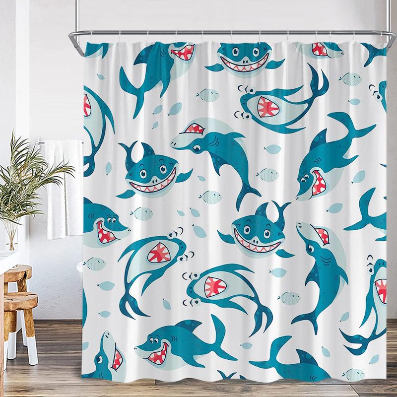 Cartoon Ocean Animals Shower Curtain Shark Dolphin Octopus Starfish Conch Kids Bath Curtains Polyester Bathroom Decor With Hooks W60H190(CM)-1 Pcs
Cartoon Ocean Animals Shower Curtain Shark Dolphin Octopus Starfish Conch Kids Bath Curtains Polyester Bathroom Decor With Hooks W60H190(CM)-1 Pcs