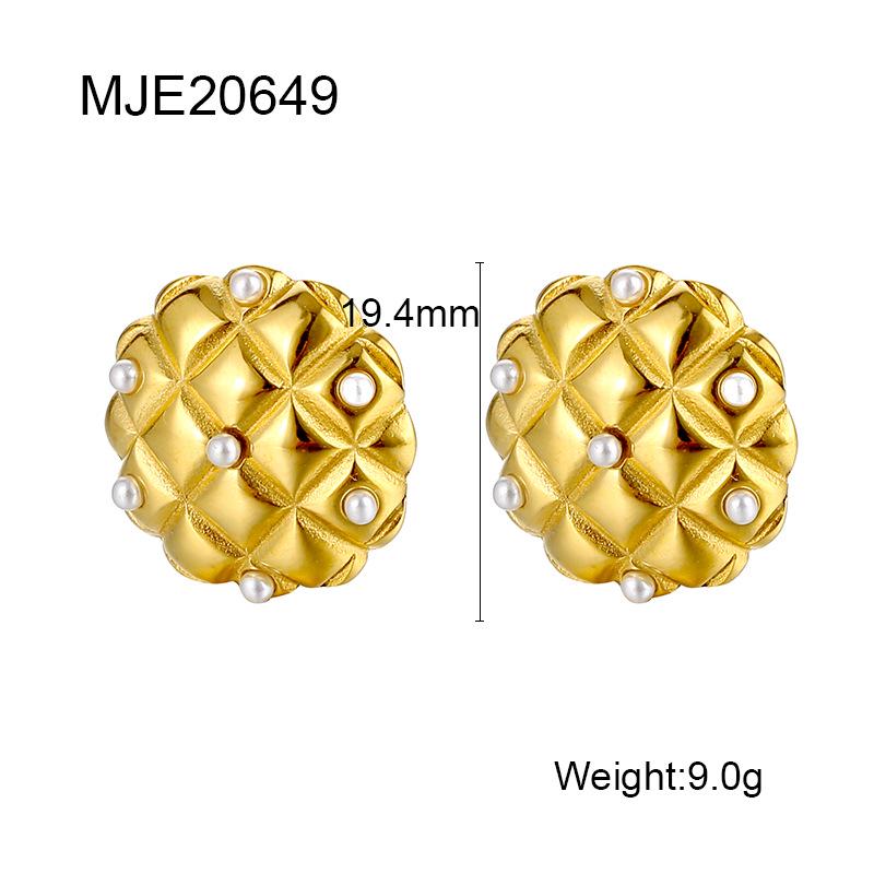 Элегантные женские серьги из нержавеющей стали с цирконом, жемчугом и узором аргайл 18K
Элегантные женские серьги из нержавеющей стали с цирконом, жемчугом и узором аргайл 18K